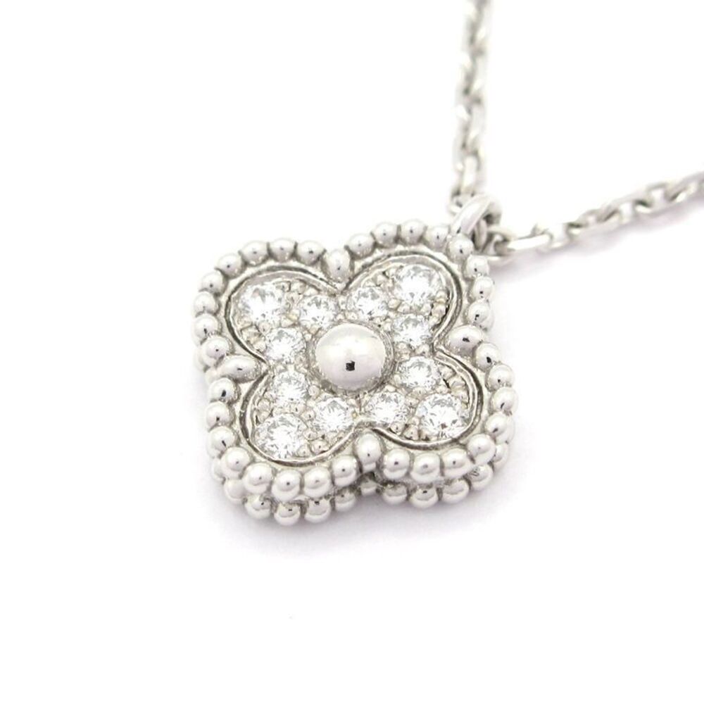 Van Cleef & Arpels Necklace Sweet Alhambra Vcaro85900 18K White Gold X Diamond